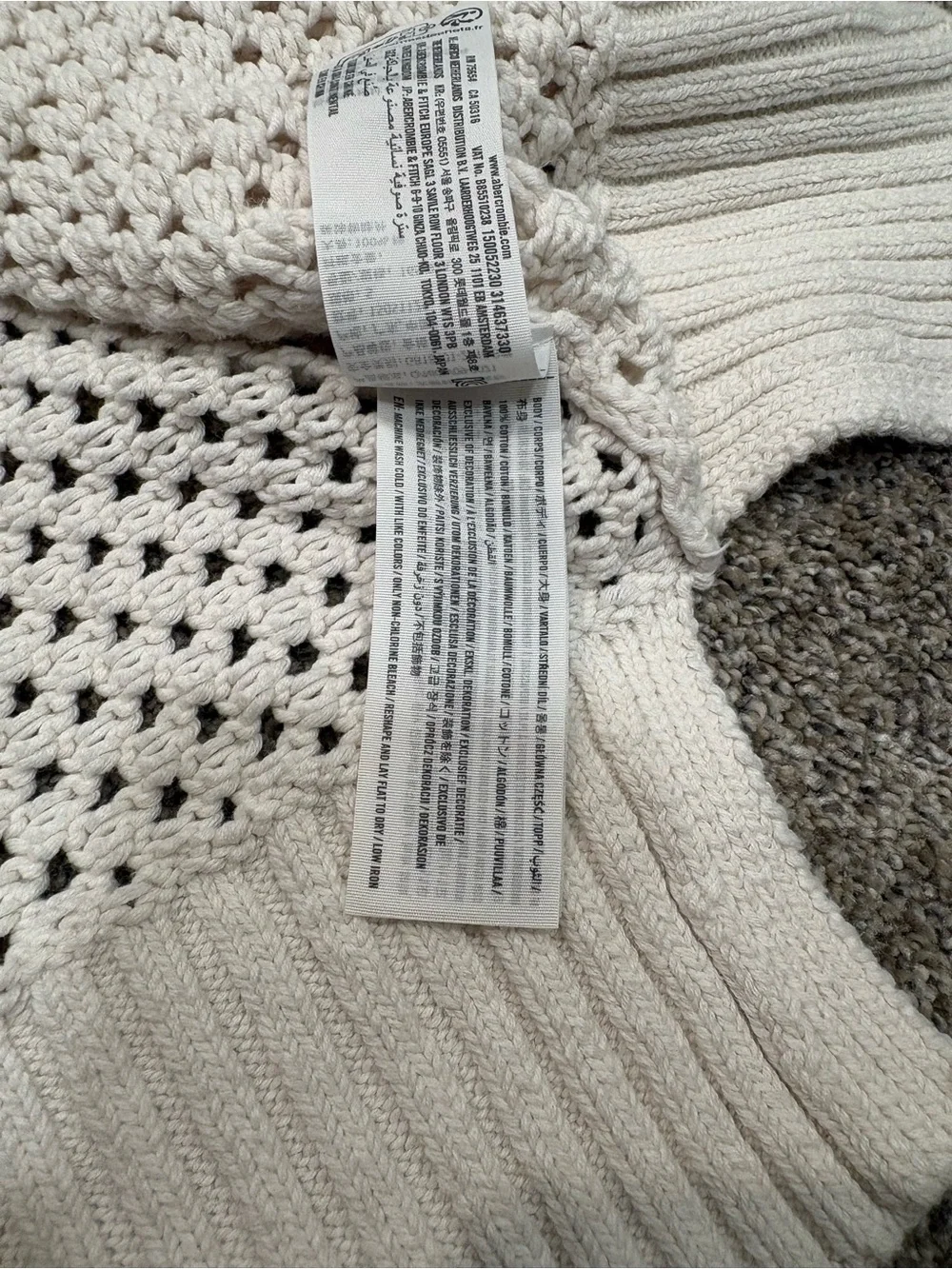 Abercrombie & fitch mesh knit cream cardigan small - Picture 4 of 4
